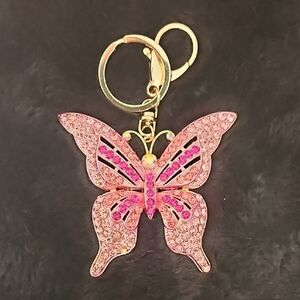 Rhinestone Butterfly Keychain/Bag Charm